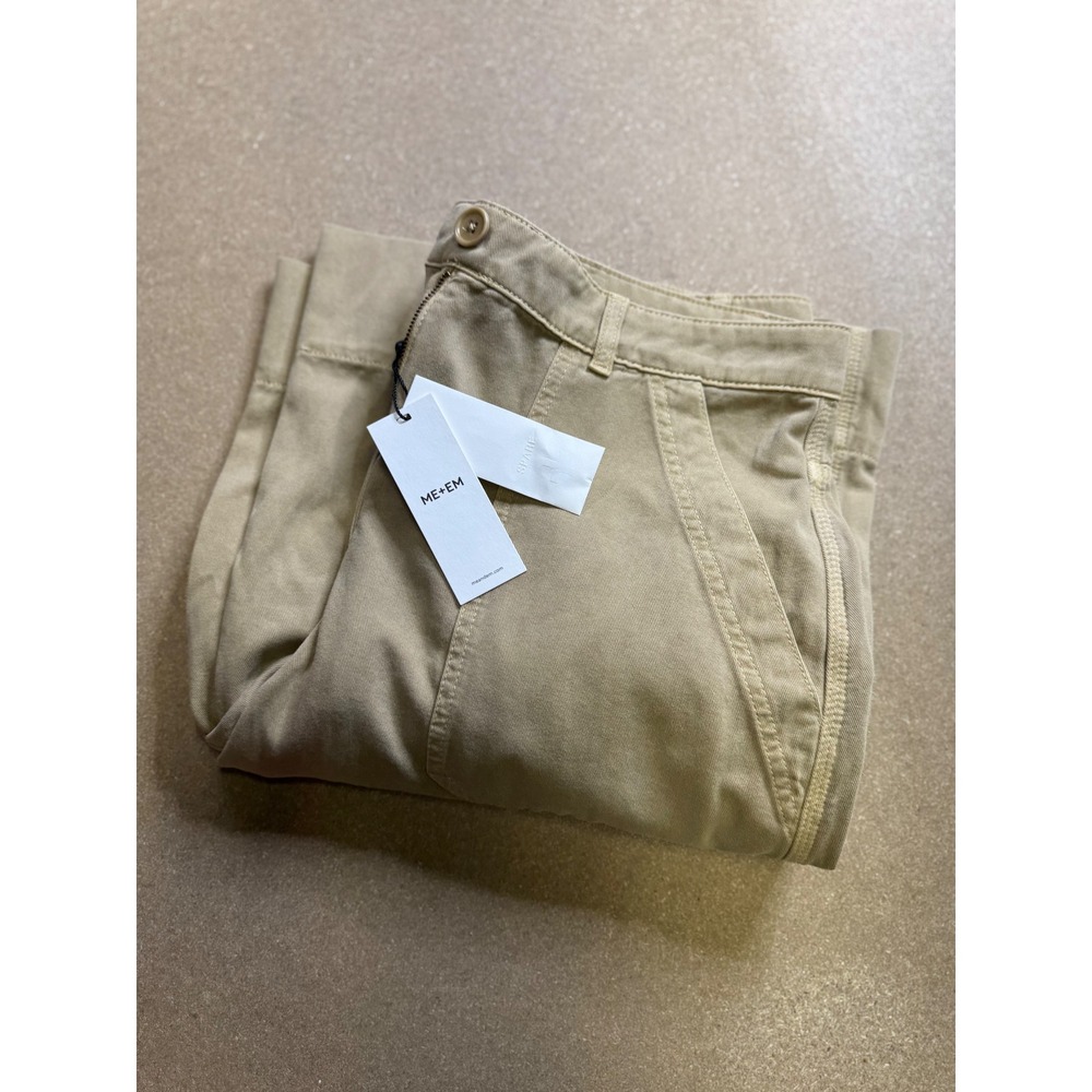 ME+EM Khaki Cotton Cargo Wide Leg Cropped Pants US 14 UK 14‎ EU 42 180$